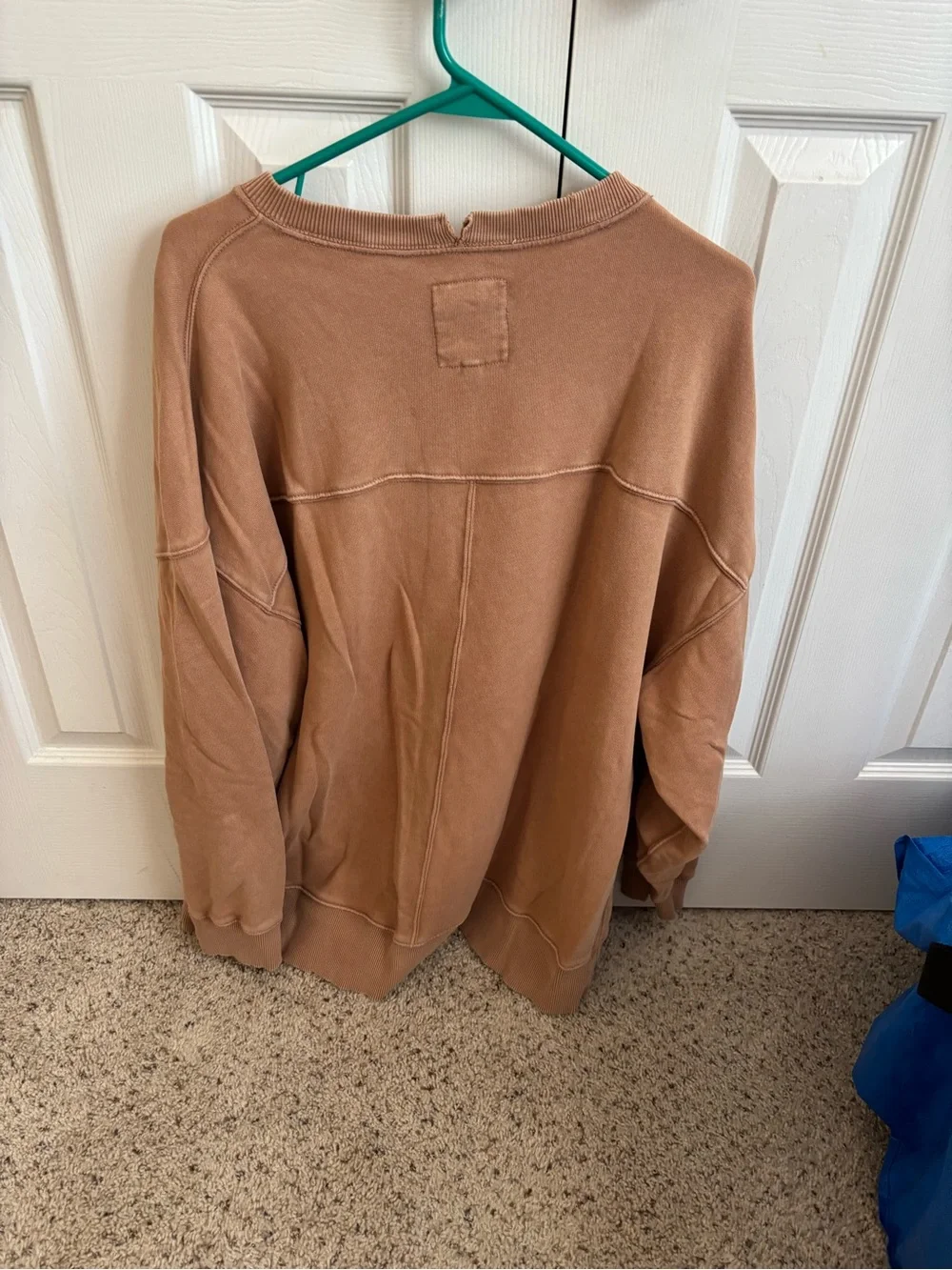 aerie Sunday Scaries Scoop Neck Sweatshirt in Light Brown